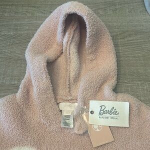 Fleece Barbie Hoodie. Barbie logo. By Barefoot Dreams.